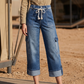 Pantaloni cargo casual da donna a gamba larga