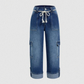 Pantaloni cargo casual da donna a gamba larga