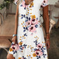 Abito lungo elegante da donna con stampa floreale e scollo a V