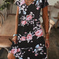 Abito lungo elegante da donna con stampa floreale e scollo a V