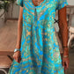 Abito lungo elegante da donna con stampa floreale e scollo a V