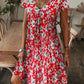 Abito lungo elegante da donna con stampa floreale e scollo a V