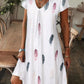 Abito lungo elegante da donna con stampa floreale e scollo a V