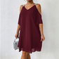 ✨👗 SOLO PER POCO TEMPO: SCONTO DEL 50%! 💃 Abito lungo con scollo a V e cut-out sulle spalle – Cut-out di tendenza e pieghe elegantil – Ein echter Hingucker auf jedem Event.