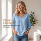 Blusa casual da donna con scollo a V e maniche a tre quarti