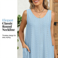 Abito casual da donna senza maniche, con scollo rotondo e tasche