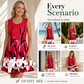 Abito casual da donna senza maniche con stampa floreale
