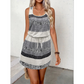 Women's Striped Sleeveless Dress with Drawstring Waist