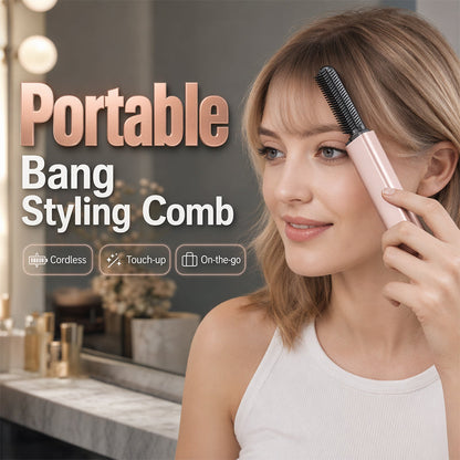 ✨ Mini piastra per capelli portatile senza fili con pettine – Più volume e un look naturalmente folto