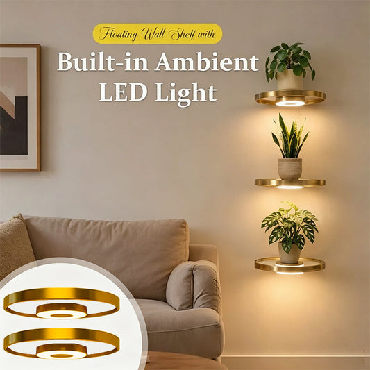 Mensola da parete sospesa con luce LED d'atmosfera integrata