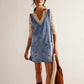 Abito in denim alla moda da donna con schiena scoperta