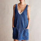 Abito in denim alla moda da donna con schiena scoperta