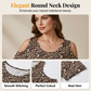Top casual da donna con stampa e scollo rotondo