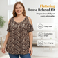 Top casual da donna con stampa e scollo rotondo
