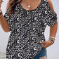 Top casual da donna con stampa e scollo rotondo