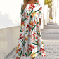 Abito lungo elegante da donna a girocollo con stampa floreale