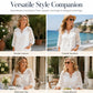 Top da donna con scollo a V e maniche traforate