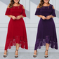 Abito elegante da donna con spalle scoperte e orlo in pizzo
