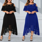 Abito elegante da donna con spalle scoperte e orlo in pizzo