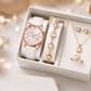 💥【Offerta a metà prezzo】🔥 Set regalo da donna composto da 5 pezzi: orologio e gioielli | Quadrante con motivo a farfalla | Regalo ideale 🎁