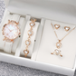 💥【Offerta a metà prezzo】🔥 Set regalo da donna composto da 5 pezzi: orologio e gioielli | Quadrante con motivo a farfalla | Regalo ideale 🎁