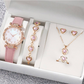💥【Offerta a metà prezzo】🔥 Set regalo da donna composto da 5 pezzi: orologio e gioielli | Quadrante con motivo a farfalla | Regalo ideale 🎁