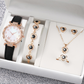 💥【Offerta a metà prezzo】🔥 Set regalo da donna composto da 5 pezzi: orologio e gioielli | Quadrante con motivo a farfalla | Regalo ideale 🎁
