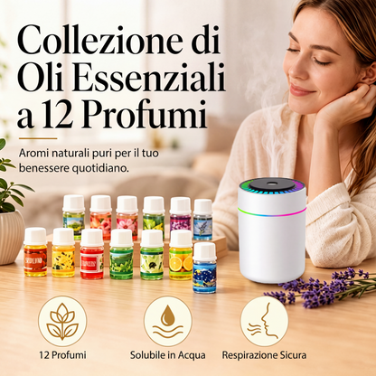 🎁🌺Il profumo fresco ti solleva l'umore！🌷Set da 12 Oli Essenziali Idrosolubili