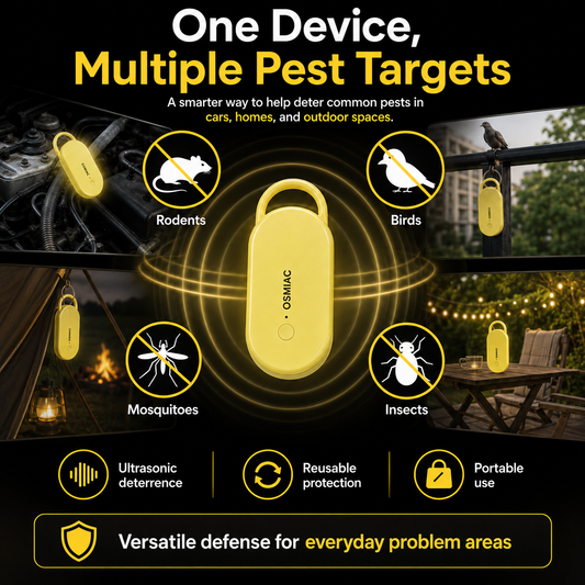 📢📢 Sconto del 50%!! ⏰ Repellente a ultrasuoni portatile per parassiti con gancio per auto
