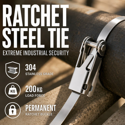 🎉 Offerta 2026 — Oltre 12.000 unità vendute! 🔩 Fascetta in acciaio inox ultra-resistente – Acciaio 304, antiruggine, chiusura a cricchetto – Fissa carichi pesanti, sia all'interno che all'esterno! ✨
