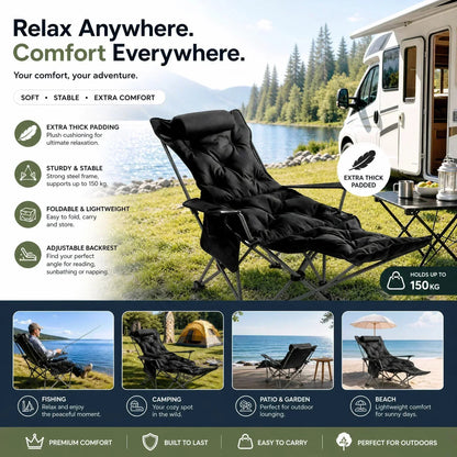 🪑 Sedia pieghevole da esterno regolabile – Leggera, robusta e versatile – Ideale per giardino, campeggio, spiaggia o patio – Facile da trasportare e da montare 🏕️✨