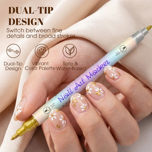 Set Pennarelli Nail Art a Doppia Punta per Decorazione Unghie