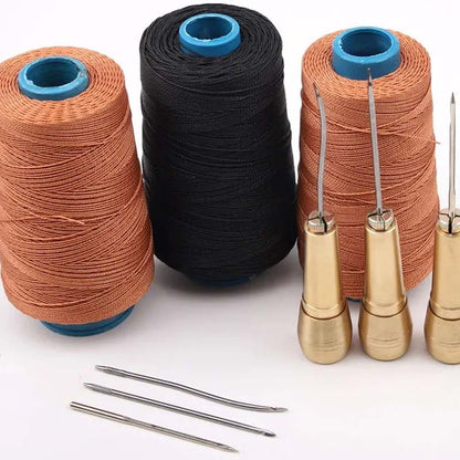 🔥 Promo Flash -50%: Kit di Lesine per Cucitura della Pelle 3/4 Pezzi – Manico in Rame Lucido e Aghi Intercambiabili con Filo Cerato per Finiture Professionali e Durevoli. ✨🧵