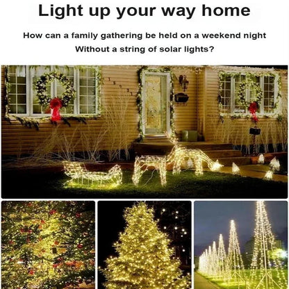 ☀️✨ Catena di luci decorative solari – 100 LED e 8 modalità di illuminazione
