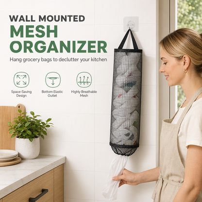 Organizza le buste della spesa in un attimo! Porta-sacchetti a rete da parete