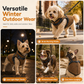 Cappottino invernale caldo per cani con bande riflettenti e pettorina integrata, per cani di taglia piccola e media.