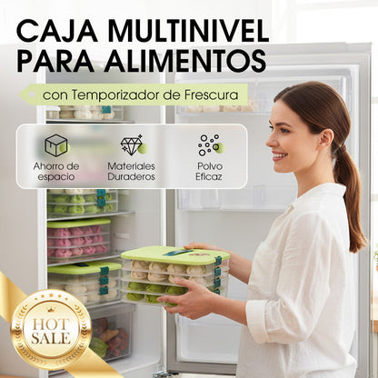 Contenitore per alimenti a più livelli con timer di freschezza