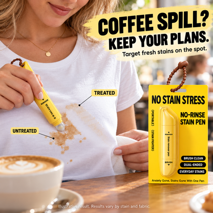 ⏰50% DI SCONTO – ULTIMA CHANCE⏰ Penna Smacchiante Portatile a Doppia Testa – Roller e Spazzola, Senza Acqua – Rimuove Trucco, Grasso, Caffè e Vino – 15ml! 🔥