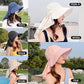 כובע שמש עם שוליים רחבים לנשים עם דש צוואר